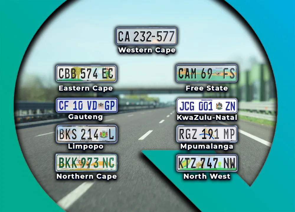 Personalised number plates from each South African province